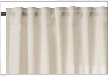 Halftransparant gordijn met rimpelband linnenlook | Zand | 135x245 cm