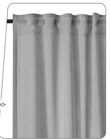 Halftransparant gordijn met rimpelband linnenlook | Grijs | 135x175 cm