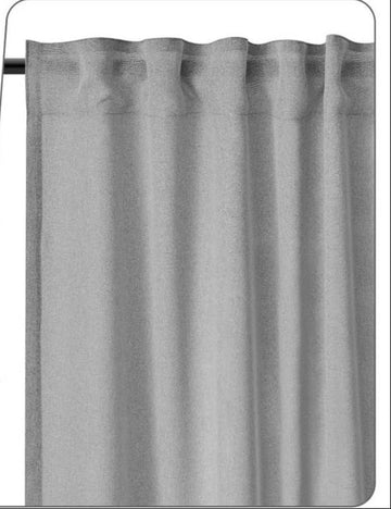 2 semi-transparante gordijnen met rimpelband linnenlook | Grijs | 135x225 cm