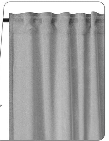 2 halftransparante vitragegordijnen linnenlook met rimpelband | Grijs | 135x175 cm