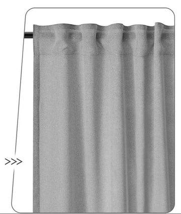 2-delige halftransparante gordijnen met plooiband linnenlook | Grijs | 135x245 cm