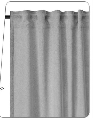 Vitragegordijn linnenlook met plooiband | Grijs | 135x225 cm
