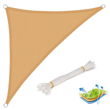Zonneschermzeil HDPE 5x5x7 m | Zand | 500x500x700 cm