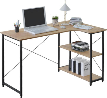 Hoekbureau met opbergruimte | Naturel | 120x74x71,5 cm