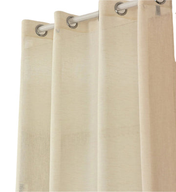 Set van 2 transparante gordijnen met ogen linnenlook | Zand | 140x245 cm
