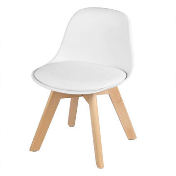 Kinderstoel met houten poten en rugleuning, zithoogte 33 cm | 33.5x35x56 cm
