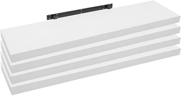 4-delige wandplankenset | Wit | 120x22,9x3,8 cm