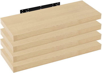 4-delige wandplankenset boekenkast MDF hout | Geel eiken | 80x22.9x3.8 cm