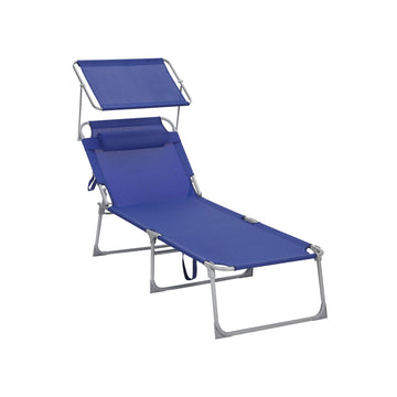 Tuinligbed - zonnebed - relaxstoel - ijzeren frame - eenvoudig opzetten - 71 x 200 x 38 cm