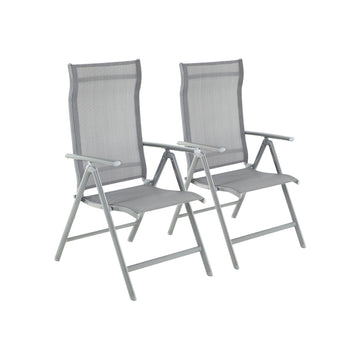 2-delige tuin stoelen set - balkonstoelen - outdoor stoelen - ademende stof - 56x70x106 cm