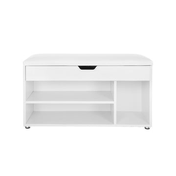 Schoenenbank hal, schoenenopberger, wit, 80 x 44 x 30 cm