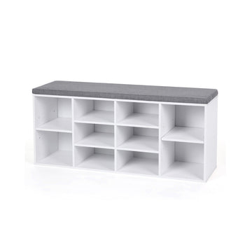 Schoenenbank met 10 vakken - schoenenrek - ruimtebesparend - 104 x 30 x 48 cm