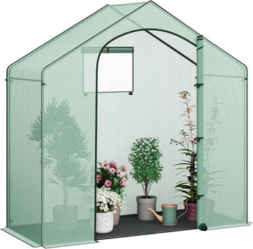 Winterbestendige foliekas met deur en raam | Groen | 200x80x200 cm