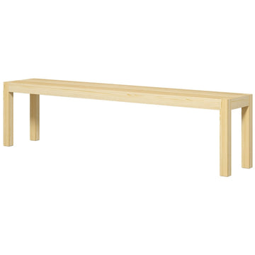 Houten bank - Zitbank voor hal, eetkamer en woonkamer | Kleur: Naturel | Afmetingen: 175x33x45 cm