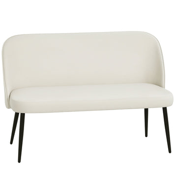 Moderne 2-zitsbank van fluweelachtige stof | Kleur: Bruin | Afmetingen: 127x63x84.5 cm