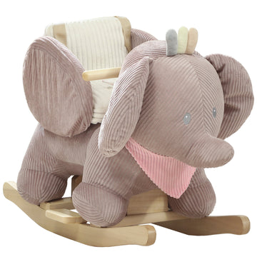 Schommelolifant met geluid | Kleur: Bruin | Afmetingen: 35x65x50 cm