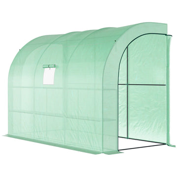 Inloopkas met UV-bestendige hoes en 3 etages | Kleur: Groen | Afmetingen: 150x300x213 cm