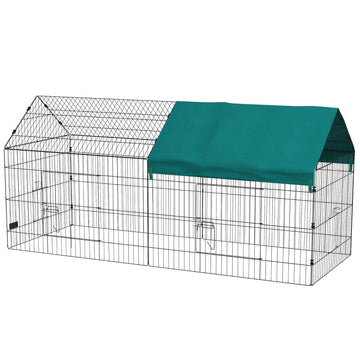Buitenren kleine dieren - Konijnen- en kippenren | Kleur: Groen-Zwart | Afmetingen: 220x85x103 cm