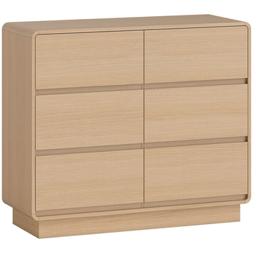 Dressoir 100 cm - Buffetkast met 6 lades | Kleur: Bruin | Afmetingen: 100x38x86 cm