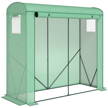Foliekas met oprolbare deur en netramen | Kleur: Groen | Afmetingen: 75x200x188 cm