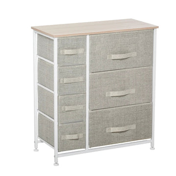 Ladekast met 7 laden - Modern dressoir | Kleur: Lichtgrijs | Afmetingen: 63,5x30x71 cm