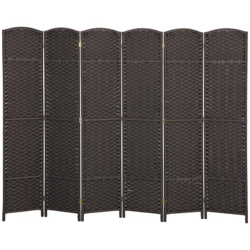 6-delig kamerscherm - Opvouwbare roomdivider | Kleur: Bruin | Afmetingen: 240x1.6x170 cm