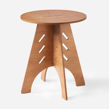Houten Bijzettafel - Salontafel - Tenon Joint Table - Eenvoudige montage - Duurzaam - Milieuvriendelijk - H55cm x Ø46,5cm