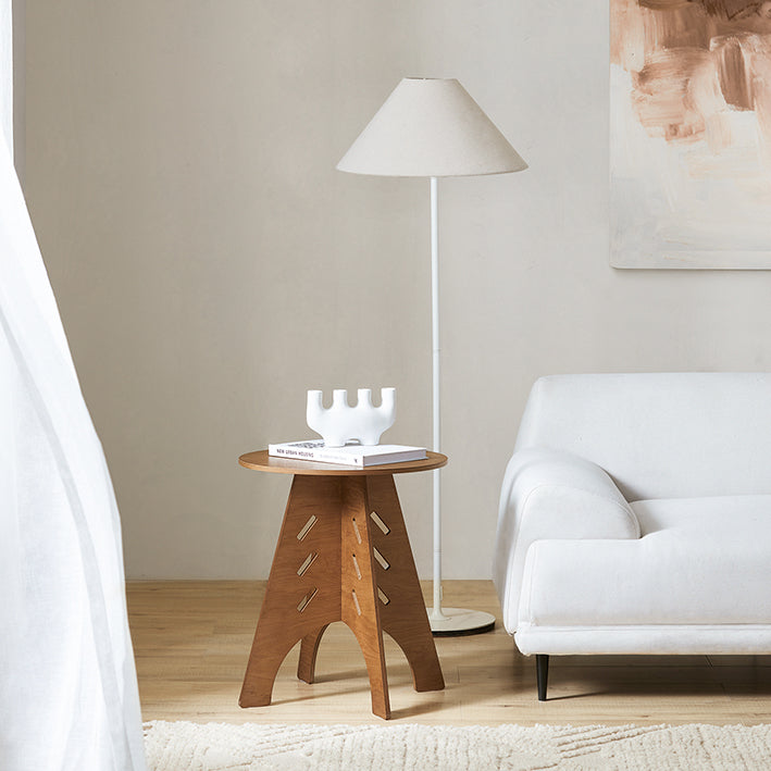 Houten Bijzettafel - Salontafel - Tenon Joint Table - Eenvoudige montage - Duurzaam - Milieuvriendelijk - H55cm x Ø46,5cm