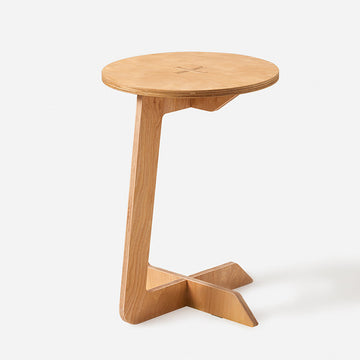 Houten Bijzettafel - Salontafel - C-vormige bijzettafel - Eenvoudige montage - Milieuvriendelijk - Duurzaam - 40 cm x 40 cm x 51 cm