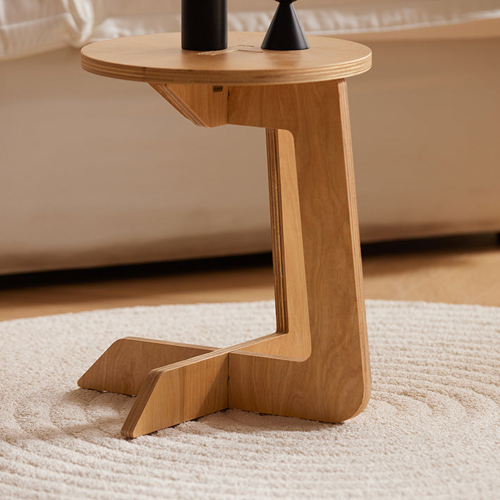 Houten Bijzettafel - Salontafel - C-vormige bijzettafel - Eenvoudige montage - Duurzaam - Milieuvriendelijk - 37cm x 37cm x 38cm
