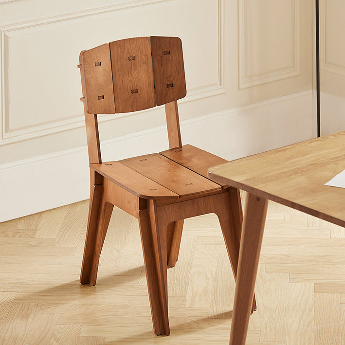 Houten Eetkamerstoel - Keukenstoel - Bureaustoel - Eenvoudige montage - Krasbestendig - Milieuvriendelijk - 44,5 cm x 86 cm x 61 cm - Bruin