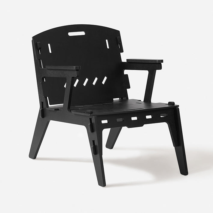 Wood Lounge Chair - Fauteuil - Houten zitting - Eenvoudige montage - 55cm x 70cm x 72cm - Milieuvriendelijk - Modern design