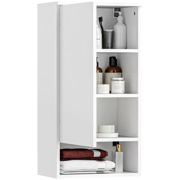 Wandgemonteerde badkamerkast met verstelbare planken | Kleur: Wit | Afmetingen: 40x27x77 cm