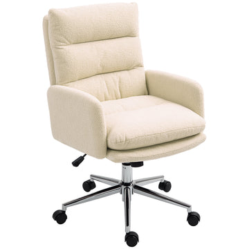 Kantoorstoel met lammyvacht - Bruin | Kleur: Bruin | Afmetingen: 58x67x91-99 cm