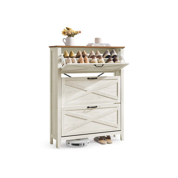 Schoenenkast - Opbergruimte - MDF - Wit - 24 x 87 x 123,6 cm