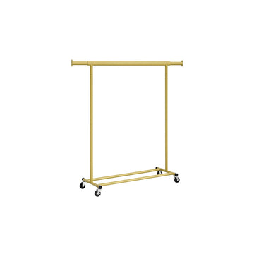 Kledingrek op wielen - staal - 45,4 x (92-132) x 160 cm - 90 kg - lichtgoud