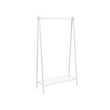 Wit metalen kledingrek, stevig en ruimtebesparend - 33,5 x 92,5 x 153 cm