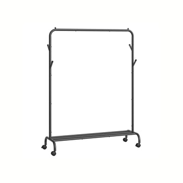 Stevig kledingrek met wielen van staal - kledingorganizer - 41 x 103,5 x 155 cm - zwart