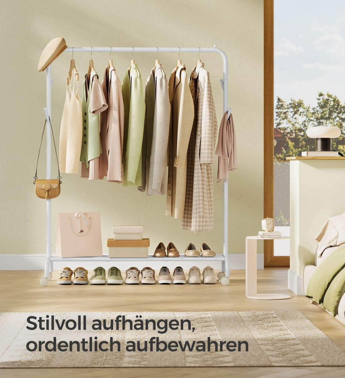 Kleiderständer auf Rollen - Kleider-Organizer - Stahlrahmen - 41 x 103,5 x 155 cm