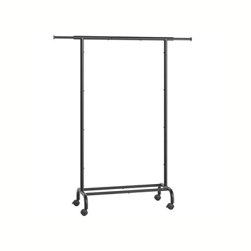 Kledingrek op wielen - kledingstandaard - 45 kg - inktzwart - 40x(83-120)x156 cm