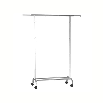 Kledingrek op wielen - verrijdbaar - 45 kg - 40x(83-120)x156 cm - staal & kunststof - grijs