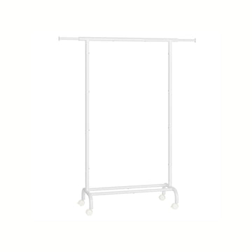 Verstelbaar kledingrek op wielen - Staal/kunststof - 40 x (83-120) x 156 cm - Wit