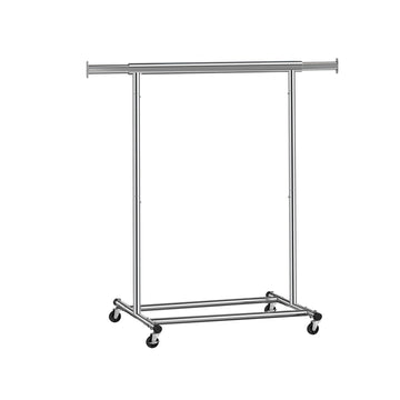 Kledingrek - Kledingstandaard op wielen - Ruimtebesparend - 92-132 x 160 x 45,4 cm