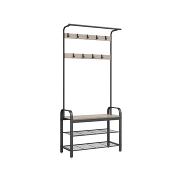 Kapstok met 9 haken - Garderobe-organizer - Spaanplaat en staal - 32 x 70 x 175 cm