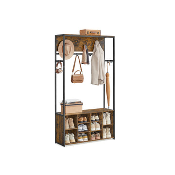 Kledingrek met schoenenrek, vintage, 32x100x180 cm