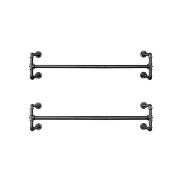 Wandgarderobe set van 2 - kledingroedes - 60 kg draagkracht - 110x30x29,3 cm