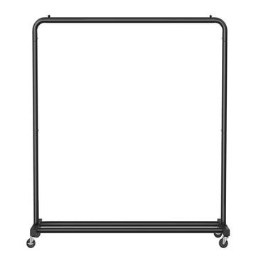 Kledingrek op wielen, garderoberek | Zwart | 110x38x141,5 cm