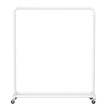 Kledingrek op wielen, kledingstang, garderoberek | Wit | 110x38x141.5 cm