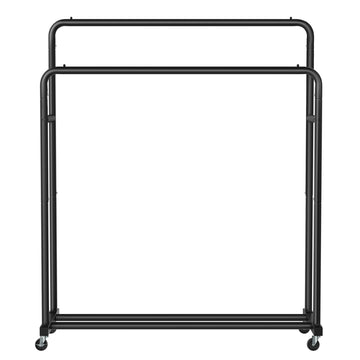 Kledingrek op wielen met kledingstang | Zwart | 110x46,5x155,5 cm