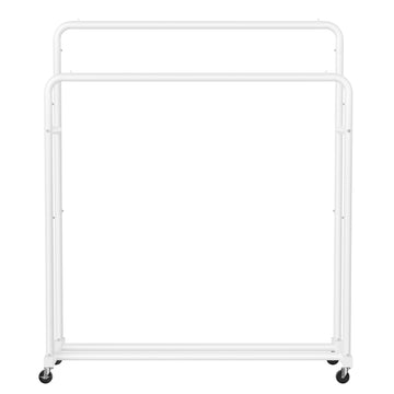 Kledingrek op wielen, kledingstang | Wit | 110x46,5x155,5 cm
